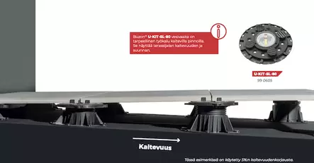 Buzon U-KIT-SL-80 vesivaaka - Buzon DPH säädettävät terassijalat - 2993 - 2