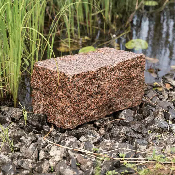 Muurikivi Graniitti 20x20x40 cm Taivassalon Punainen Kiilattu Navettakivi - Muurikivet, luonnonkivet - 3023 - 1