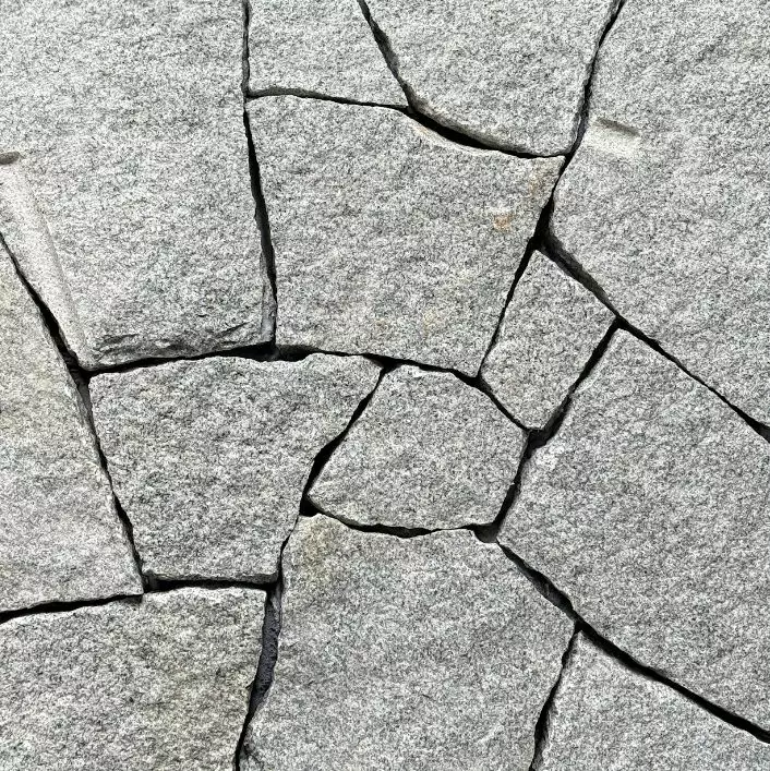 Muurikivilouhe Harmaa Graniitti Käsin Valikoitu 100-400 mm, 1000 kg Suursäkki - Muurikivet, luonnonkivet - 4223 - 1