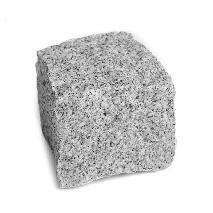 Noppakivi iso, harmaa matala 14x14x8 cm, Kotimainen Kurun harmaa graniitti - Noppakivet ja nupukivet - 4013 - 1