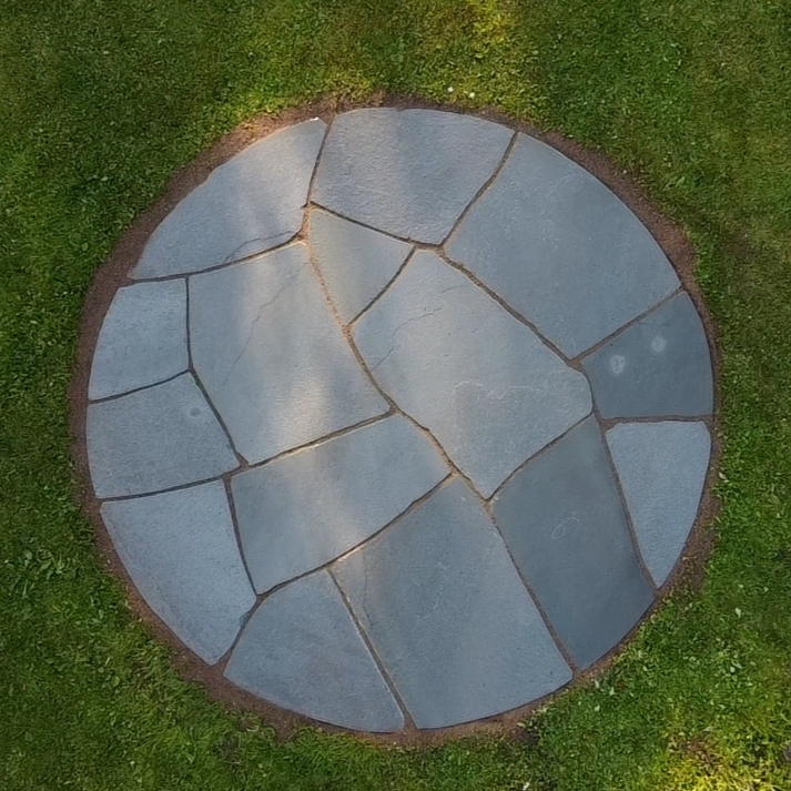 Easystone liuskekivipatio valmiiksi muotoiltu ympyrä - Useita kokoja - Altan harmaa 2cm - Liuskekivet - 3084 - 1