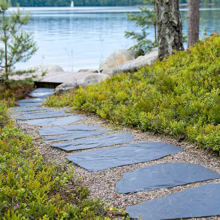 Liuskekivi Sisu, Oriveden musta XL, 3-6 cm, Pihakivi, 10m2 pakkaus - Liuskekivet - 1124 - 1